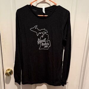 Charcoal Long Sleeve Michigan Graphic Tee